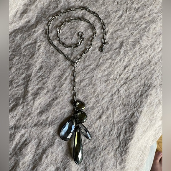 Sublime Artisan Hand Soldered Crystal Adjustable Length Y Necklace Earrings Set - Picture 5 of 14